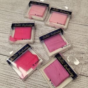 Mokuba Embroidery Sylk Ribbon - 7mm - 6 Packs Shades of Pink #1 - 3 yds each